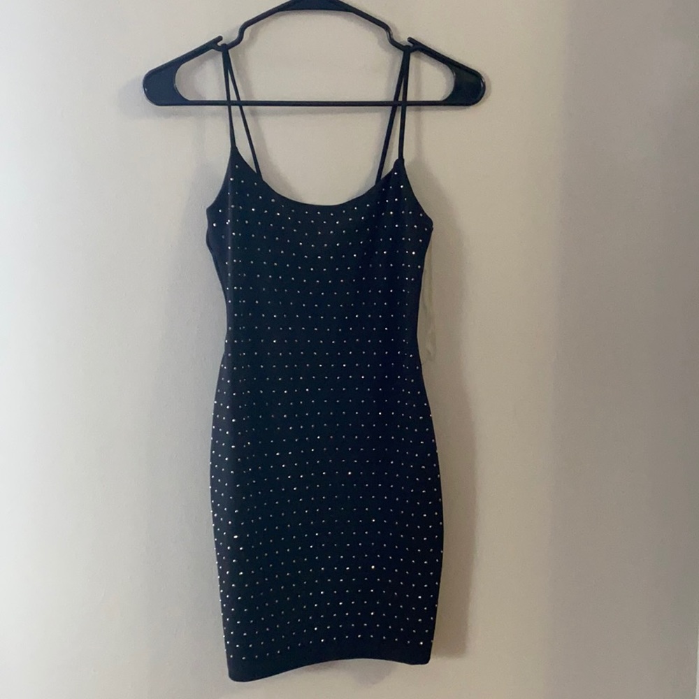 Black dress with rhinestones